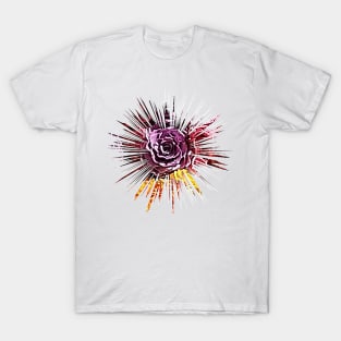 Purple Rose Burst, Large T-Shirt